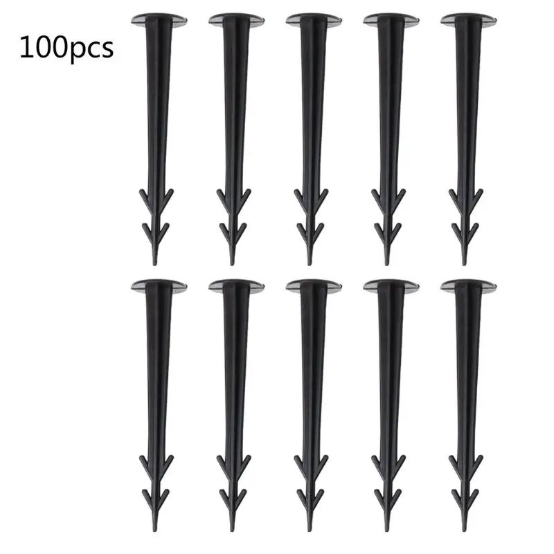 

100Pcs Plastic Garden Cover Cloth Securing Stakes Spikes Lawn Pins Pegs Sod Stap Dropship