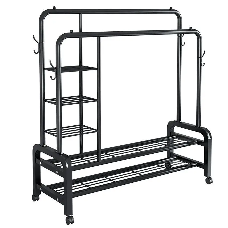 ##Simple Modern Iron Floor-Standing Folding Adjustable Height Eco-Friendly Clothes Drying Rack For Bedroom Dormitory Indoor