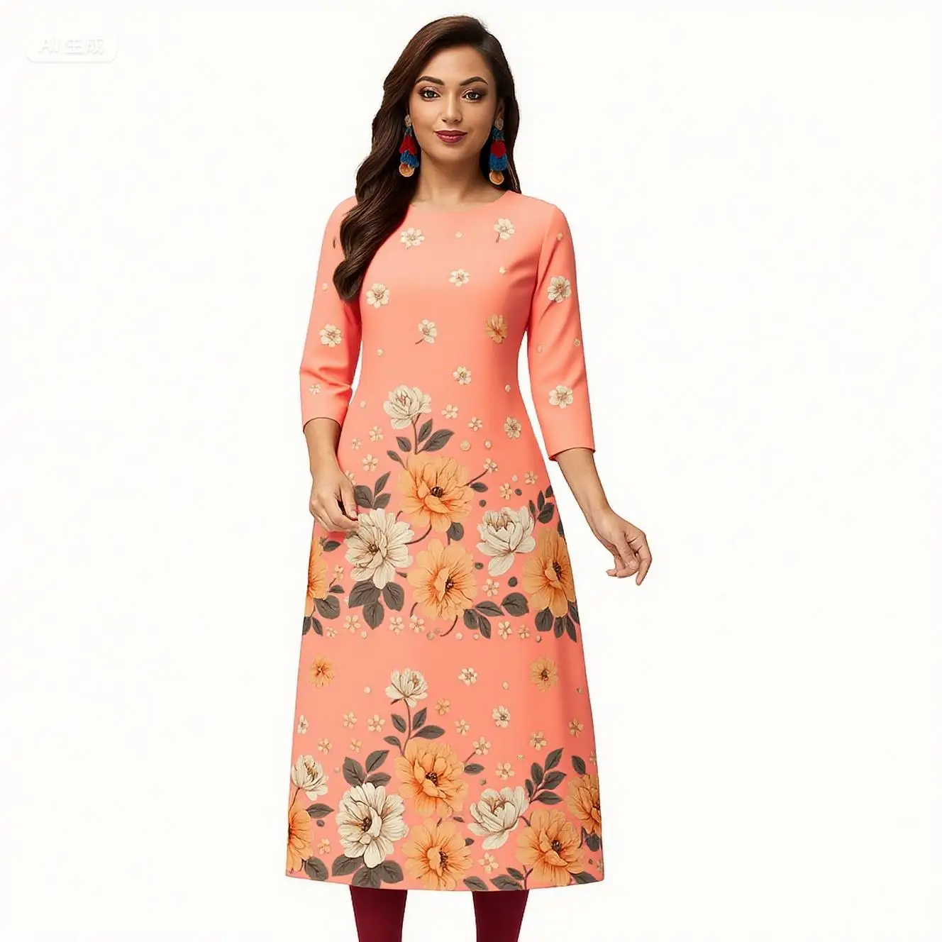 فستان كورت مريح غير رسمي للنساء المسلمات أنبوب مستقيم طاووس عرقي جميع المناسبات مثل عيد الميلاد Abito Donna Musulmana #5