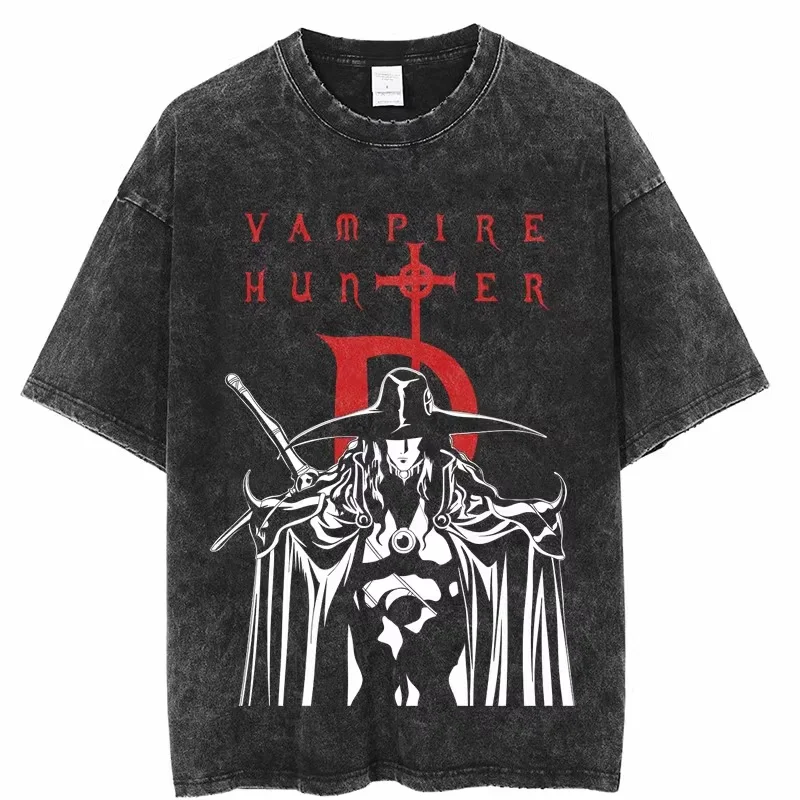 

Hot Y2K 2025 Summer Oversized Anime Full-time Hunter X Hunter Retro Do Old Summer Cotton Wash Short Sleeve T-shirt Men and Women