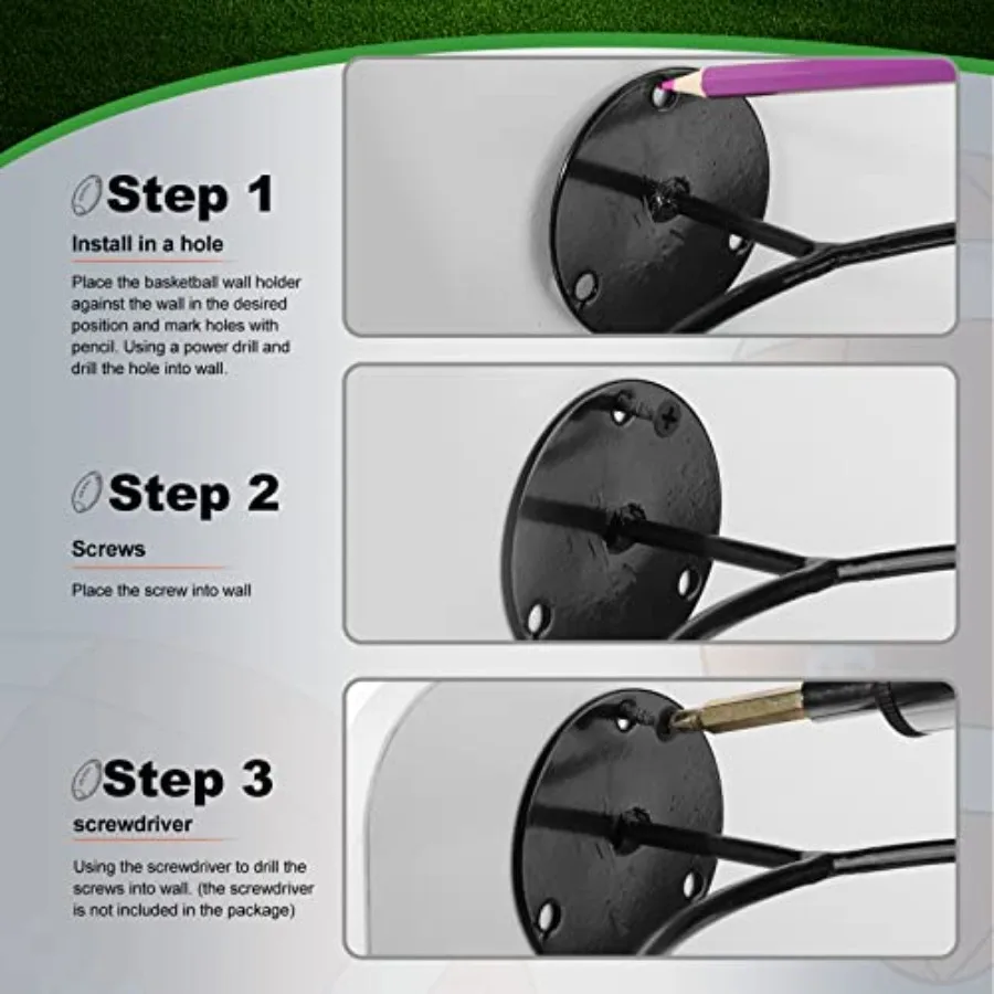 Rak Penyimpanan Bola Dinding untuk Sepak Bola, Dekorasi Ruang Sepak Bola, Tempat Pajangan Bola Basket, Rak Penyimpanan Bola yang Dipasang di Dinding untuk Pria