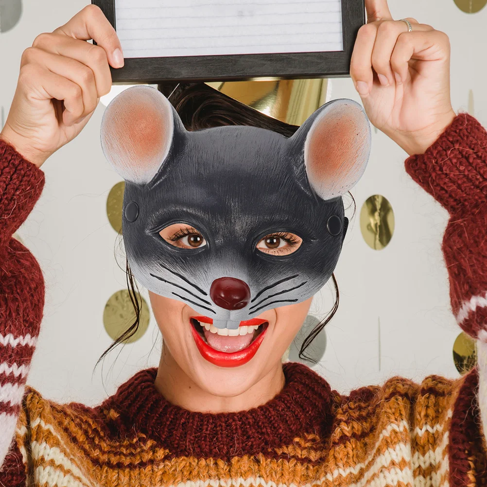 2 szt. Halloweenowe maski szczurów, realistyczne maski zwierzęce, kostium dla dorosłych i dzieci, maska na twarz na karnawał, maskarada