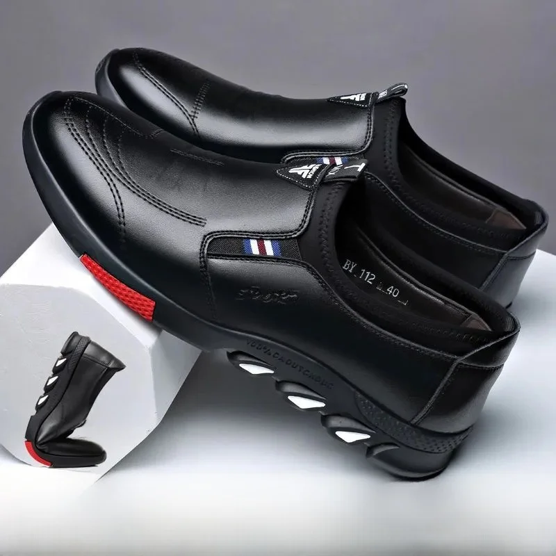 

Men's Casual oes Breathable Leather oes Comfortable All-Match Busin Briti Sle Increased Height Leisure oes