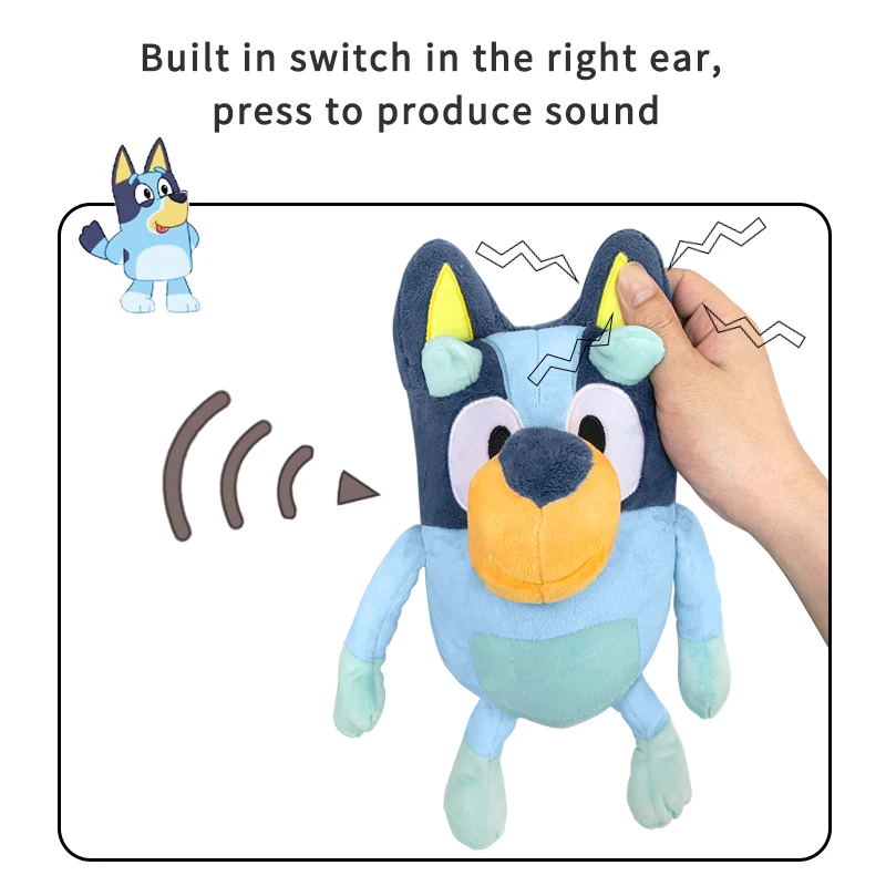 Bluey And Bingo Electric Doll 30cm Bluey Dog English Voice Cartoon Vocalizable Music Anime Doll Toy Children\'s Children Gift Toy