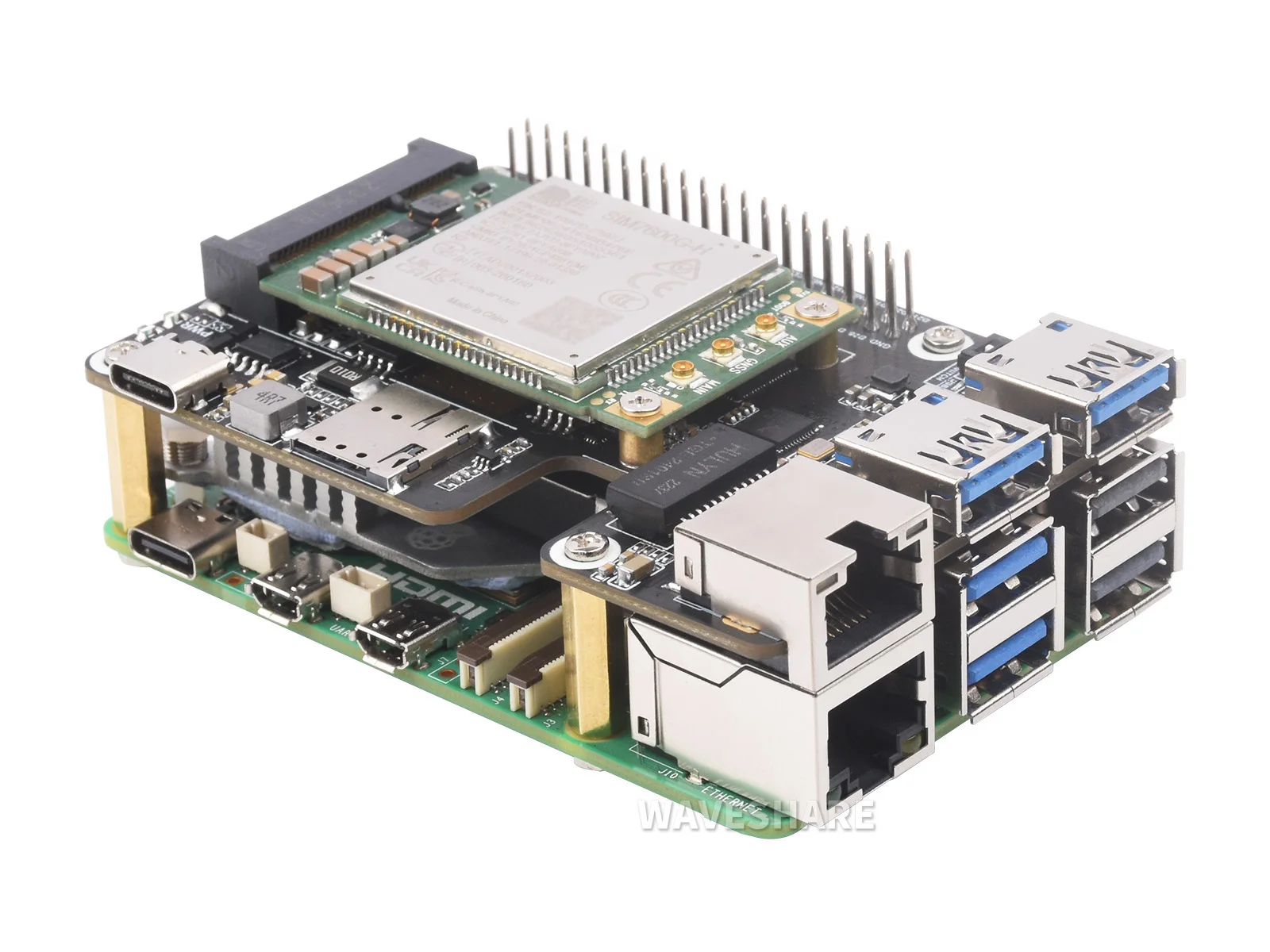 Imagem -04 - Chapéu Sim7600g-h 4g Gbe Usb3.2 com Módulo 4g para Raspberry pi Rede de Alta Velocidade Suporte de Sistema Operacional Múltiplo Chapéu Raspberry pi 5