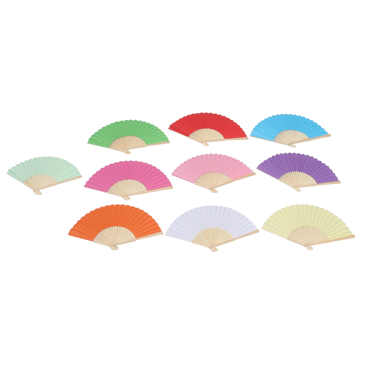 

10 Pcs Fan Kids Hand Chinese Folding Painting Fan Fans Blank Painting Portable DIY Accessories Blank Chinese Fans Gifts