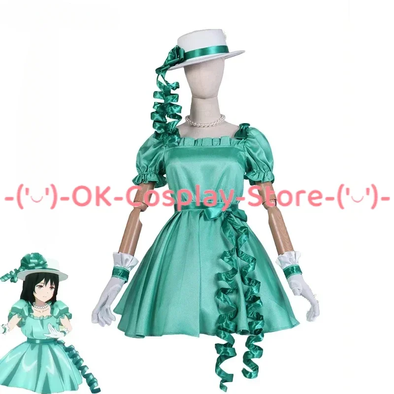 

LoveLive Nijigasaki High School Mifune Shioriko Cosplay Costume Women Turquoise Dress Party Suit Halloween Uniforms Custom Made