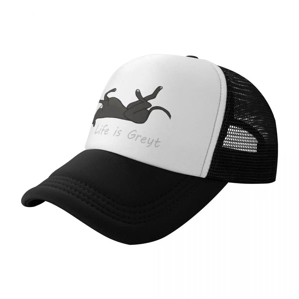 Life is Greyt - Black Greyhound Roaching Baseball Cap Big Size Hat Beach Hat Luxury Brand Girl Men's