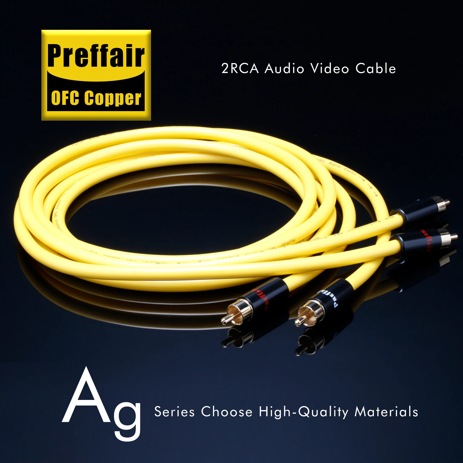 High Quality RCA Audio Cable OFC Copper HIFI RCA Audio Interconnect Cable with Gold plated RCA Plug for AMP