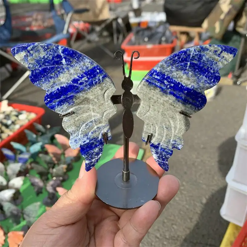 

Natural Lapis Lazuli Butterfly Wing Carving Healing Crafts Gift Room Decor Home Decoration Birthday Gift 1pair