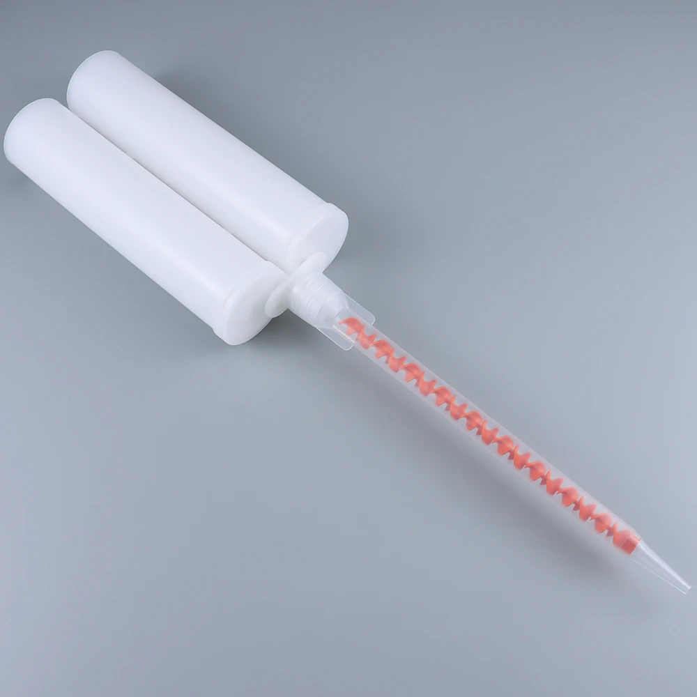 100 Sets 400ml Epoxy Gun Adhesive Cartridge with Mixing Nozzle Plastic Mixer Dual Glue Cartridge 1:1 Ratio (Glue Not Included)