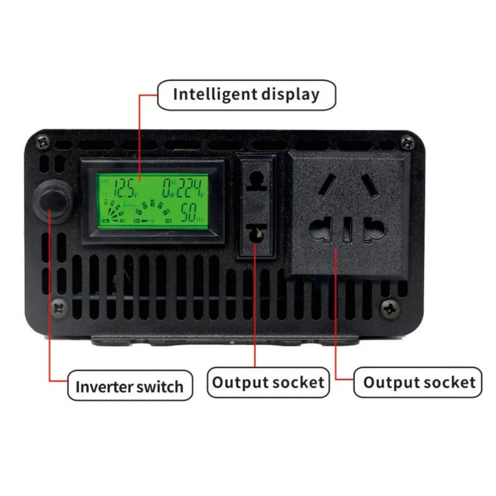 Imagem -05 - Inversor do Poder do Carro da Onda Senoidal Pura Conversor de Frequência 800w 2000w 3000w 12v 24v 48v 60v 72v a 110v da ca 220v 50hz 60hz