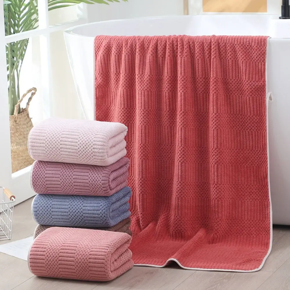 

High Quality Coral Fleece Bath Towel Soft Thickened Swimming Towel With Hanging Rope Durable Absorbent Towel