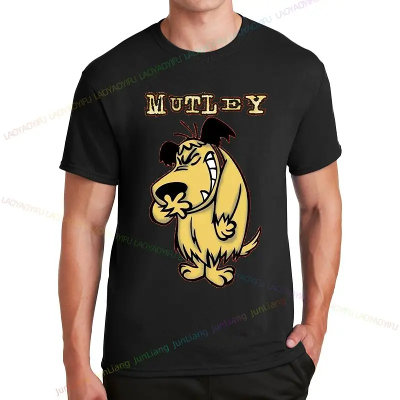 Muttley T-shirt cartoon Funny funny dog humor Hihi Heehee Haha Fashion casual brand T-shirt Harajuku shirt