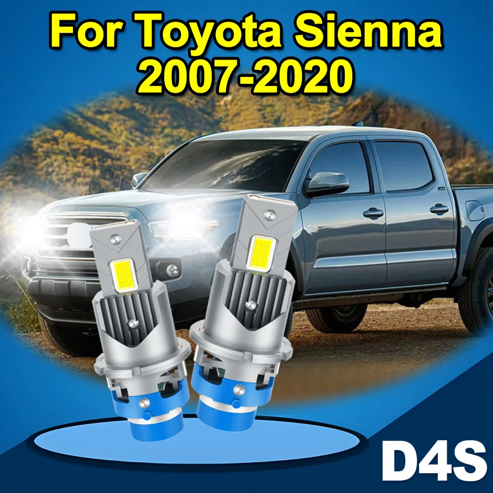 

For Toyota Sienna 2007-2020 D4S LED Car Headlight Bulb 6000K Super Brightness 20000LM HID Replacement Xenon with Turbo Fan