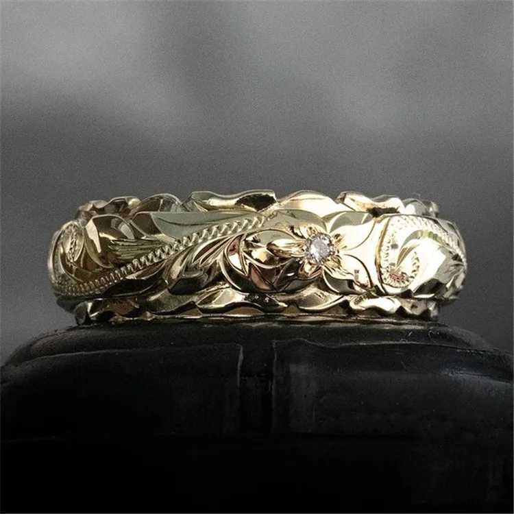 Suspended carved rose rings for women and men, geometric gold decorations, party fashion jewelry rings for   rings  wedding ring