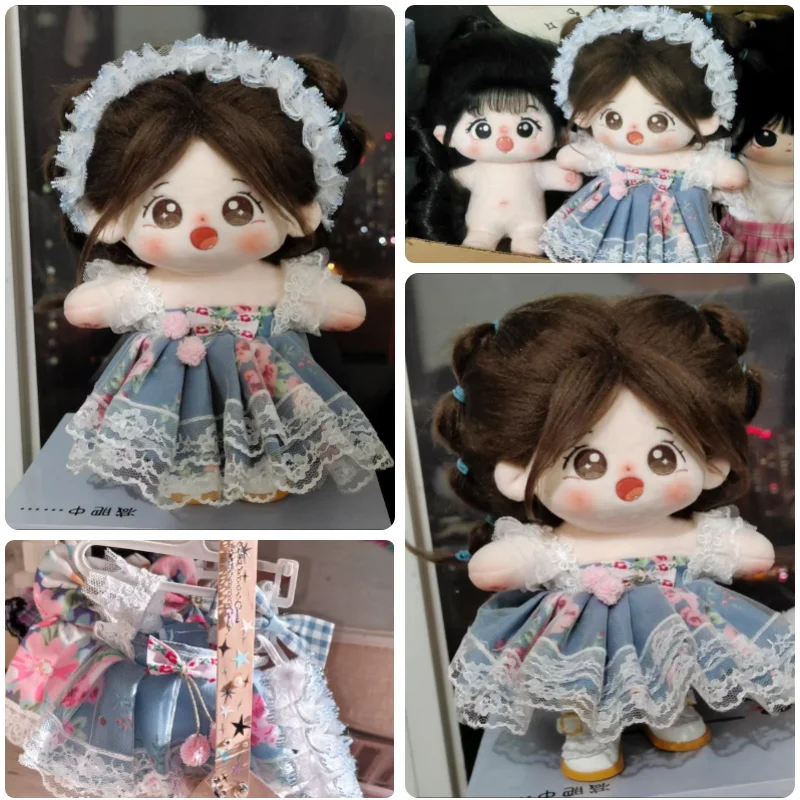 20cm Cotton Doll accessories Doll Clothes Gorgeous retro palace style blue dress with headdress decorationLove and Deepspace