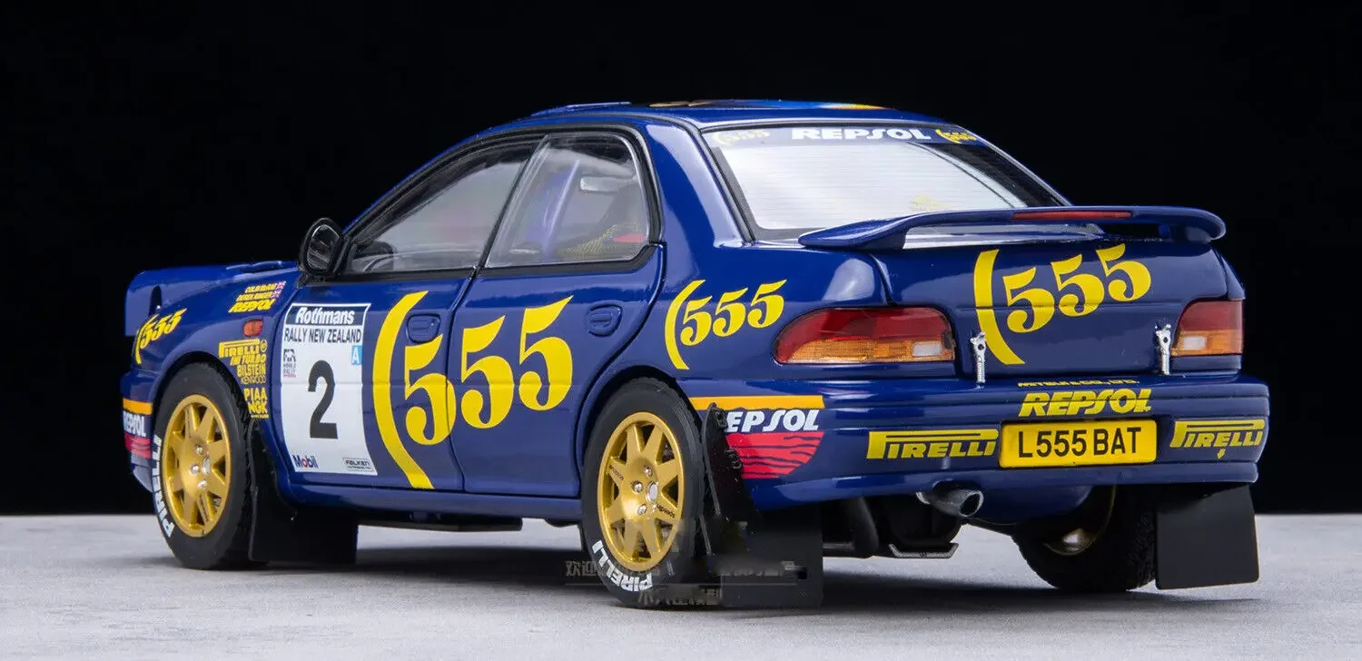 1/18 For 1955 Subaru Impreza 555 WRC 1994 New Zealand Colin Mcrae Model Car Night Battle Version Gift Display Collection