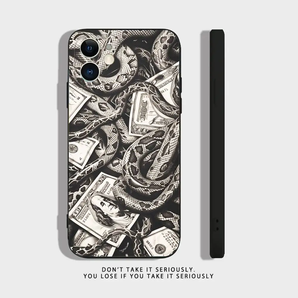 حافظة هاتف بتصميم دولار أمريكي لهاتف iPhone 16,15,14,13,12,11,Pro,X,XS,Max,XR,Plus,Mini Soft Silicone Black مقاومة للصدمات #6