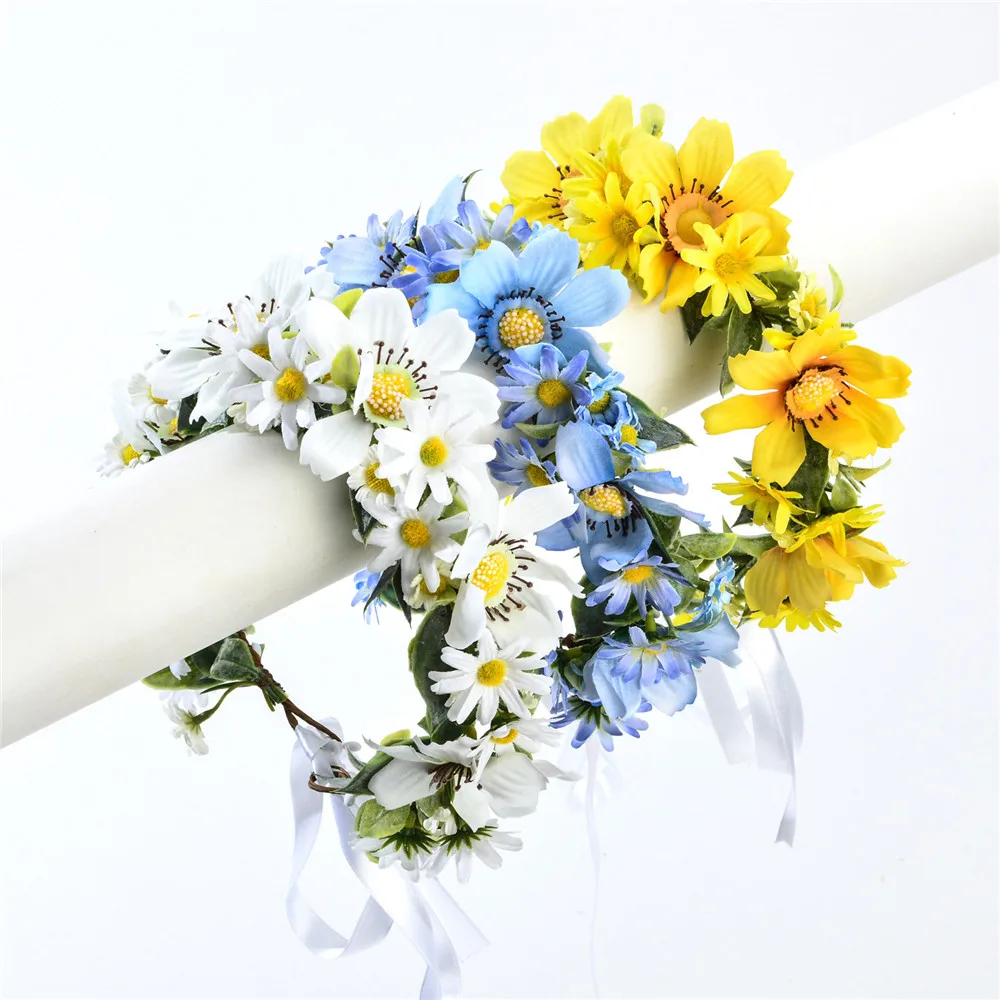 Little Fresh Simulation Corolla Wedding Hair Ring Bohemian Headband Girl's Flower Hair Accessories Party Flower Forest Series