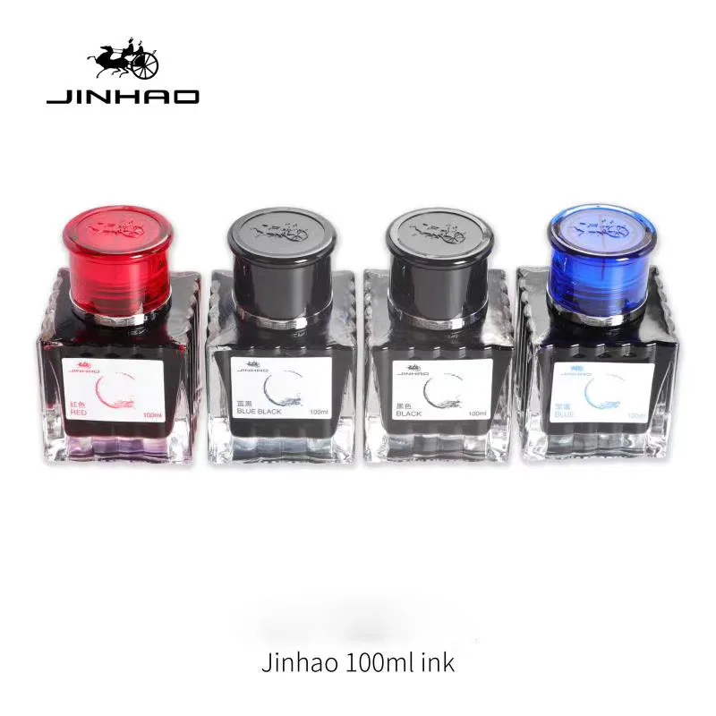 JINHAO 100ml Fountain Pen Ink Non-carbon Cartridge Refill Glass Bottled Fountain Pen Ink Stationery Office School Supplies