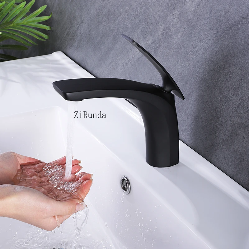 

Gun gray washbasin faucet toilet hot and cold water all copper washbasin black bathroom cabinet under counter basin faucet