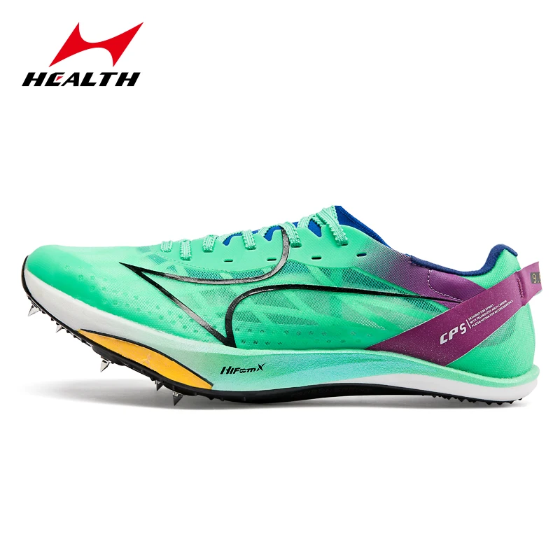 Health CP5 Medium Short Running Shoes Men Women Carbon Plate Professional Track Field Competition Sprint Spikes Athletic Shoes