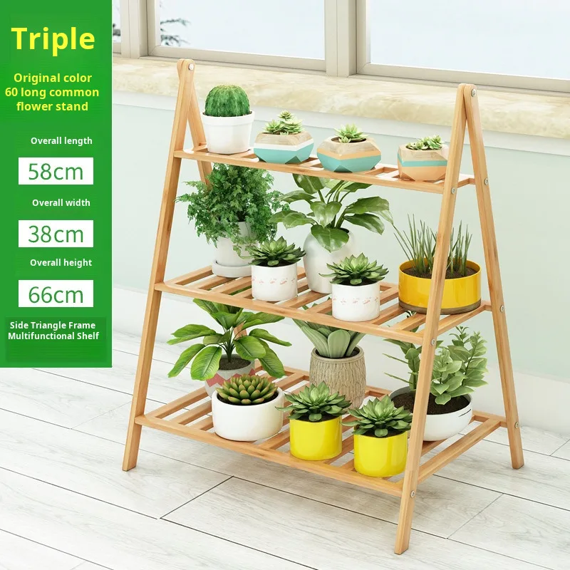 Indoor Balcony Flower Rack Multi-layer Decorative Shelf Floor-standing Flower Pot Rack Green Radish Succulent for Living Room