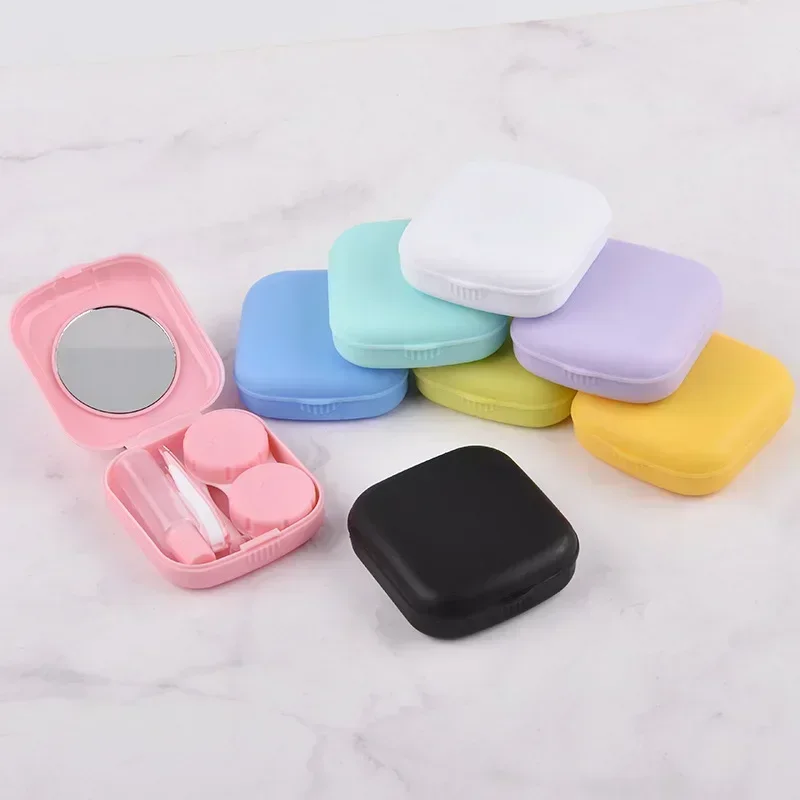 Color Contact Lens Case Set with Mirror Small Portable Soak Storage Bag Mini Contact Lens Case Soak Storage Bag