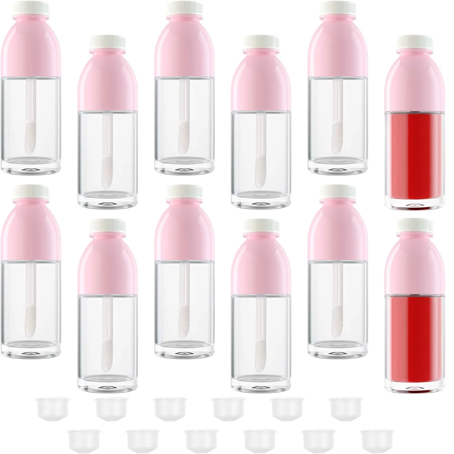 

15Pcs Adorable Empty Lip Gloss Bottles 8ML Refillable Funny Coke Bottle Shaped Lip Glaze Tube Lip Oil Sample Vials DIY Container