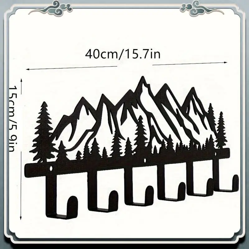 AC76-مجموعة خطافات جدارية معدنية من المدى الجبلي-مقاومة للصدأ على الطراز المعاصر شماعات ملابس حاملات مفاتيح رفوف المناشف #6