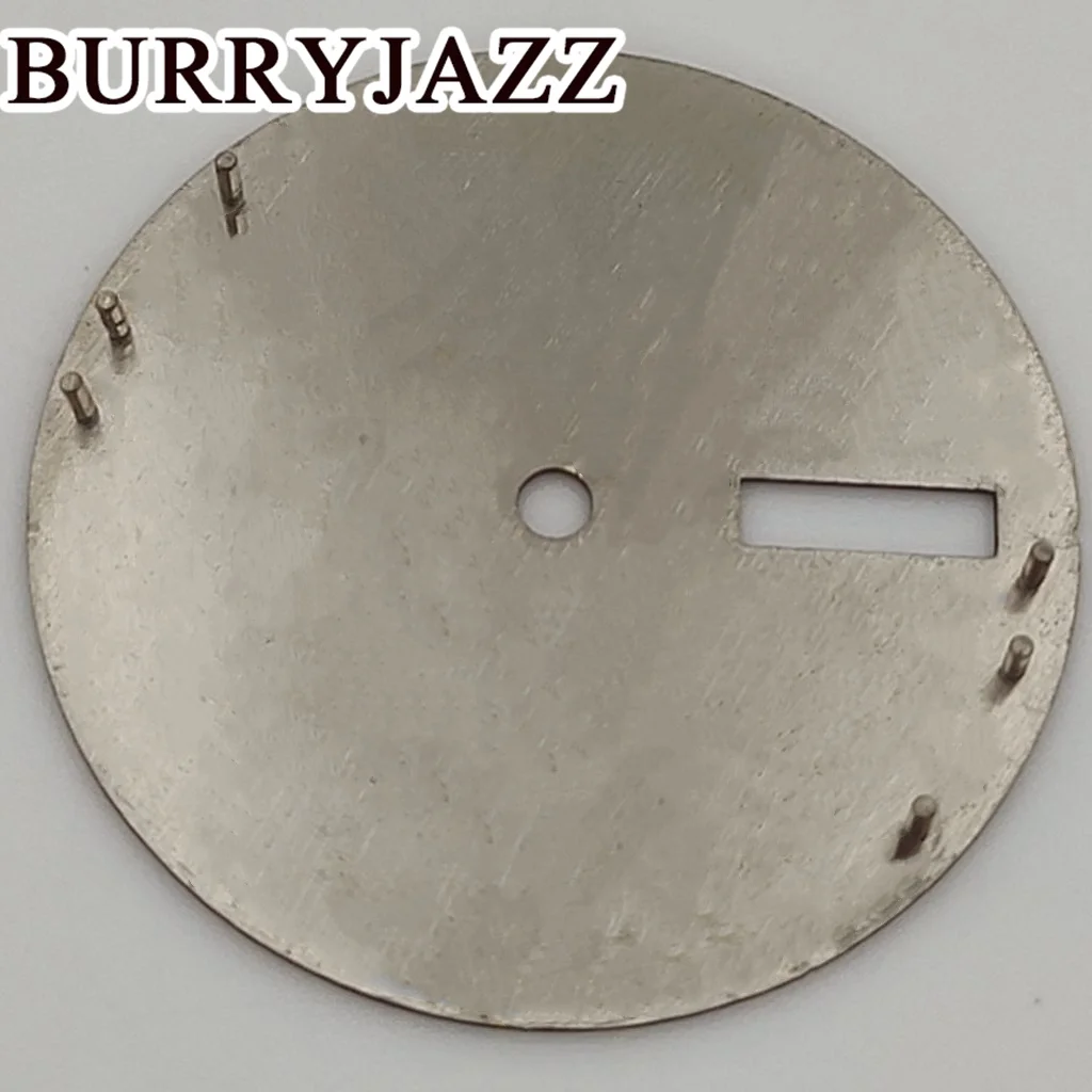 BURRYJAZZ 28.5 ملم بدون شعار NH36 قرص الساعة أسود أحمر مينا أخضر مضيء مناسب 3 الساعة 3.8 ساعة تاج