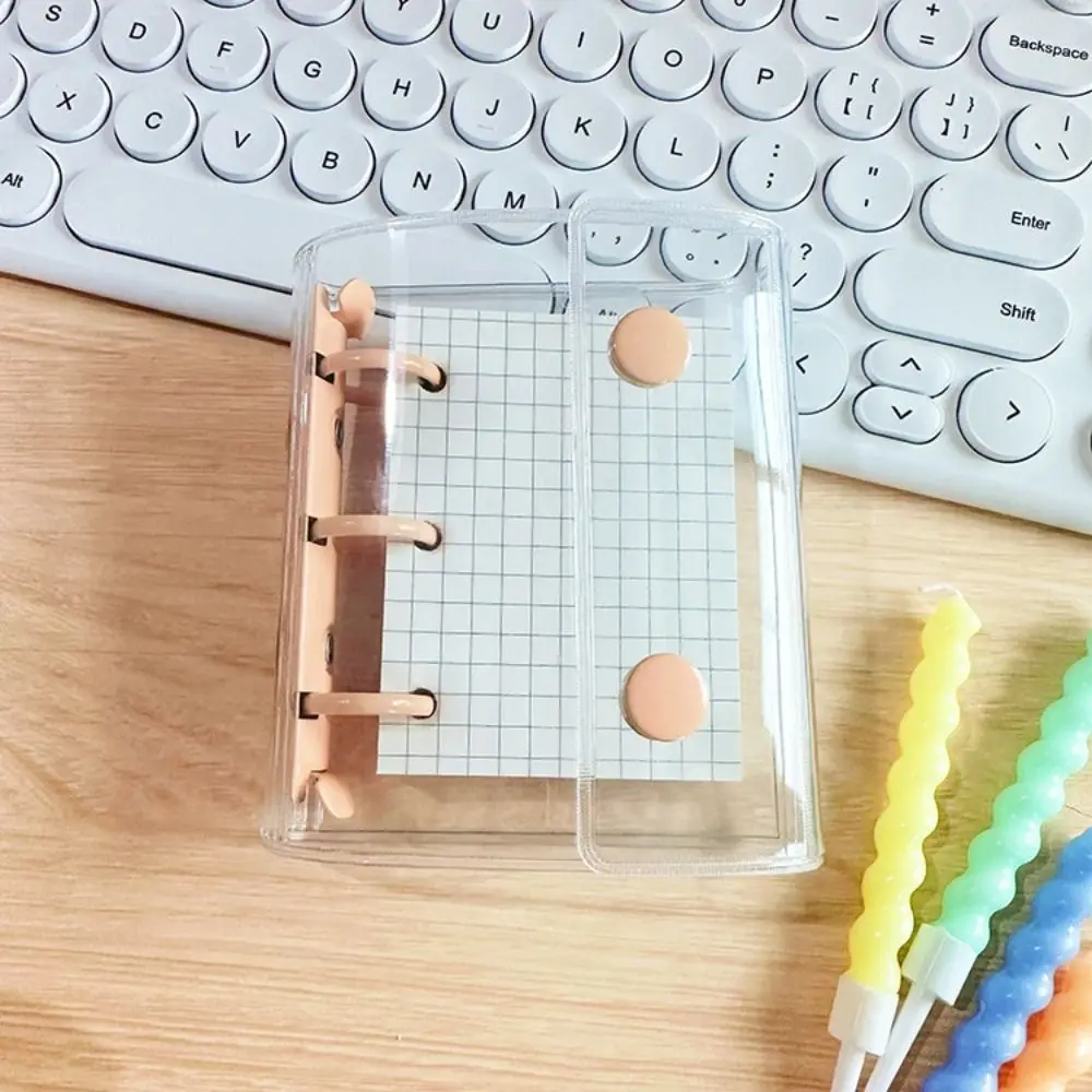 

Fashion PVC A8 binder 3-hole Multiple Colors Loose leaf notebook Transparent double-buckle Mini binder Diary