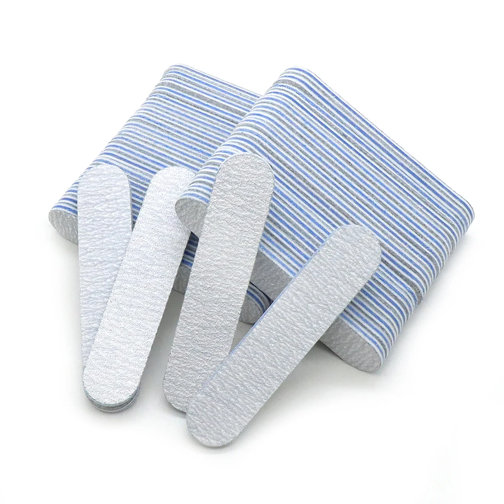 10/50 قطعة/الوحدة ملفات الأظافر الصغيرة مجموعة التشذيب الأظافر الأزرق إيفا الأساسية مزدوجة الوجهين الصنفرة الأظافر عازلة ملف 100 180 مسمار الملحقات