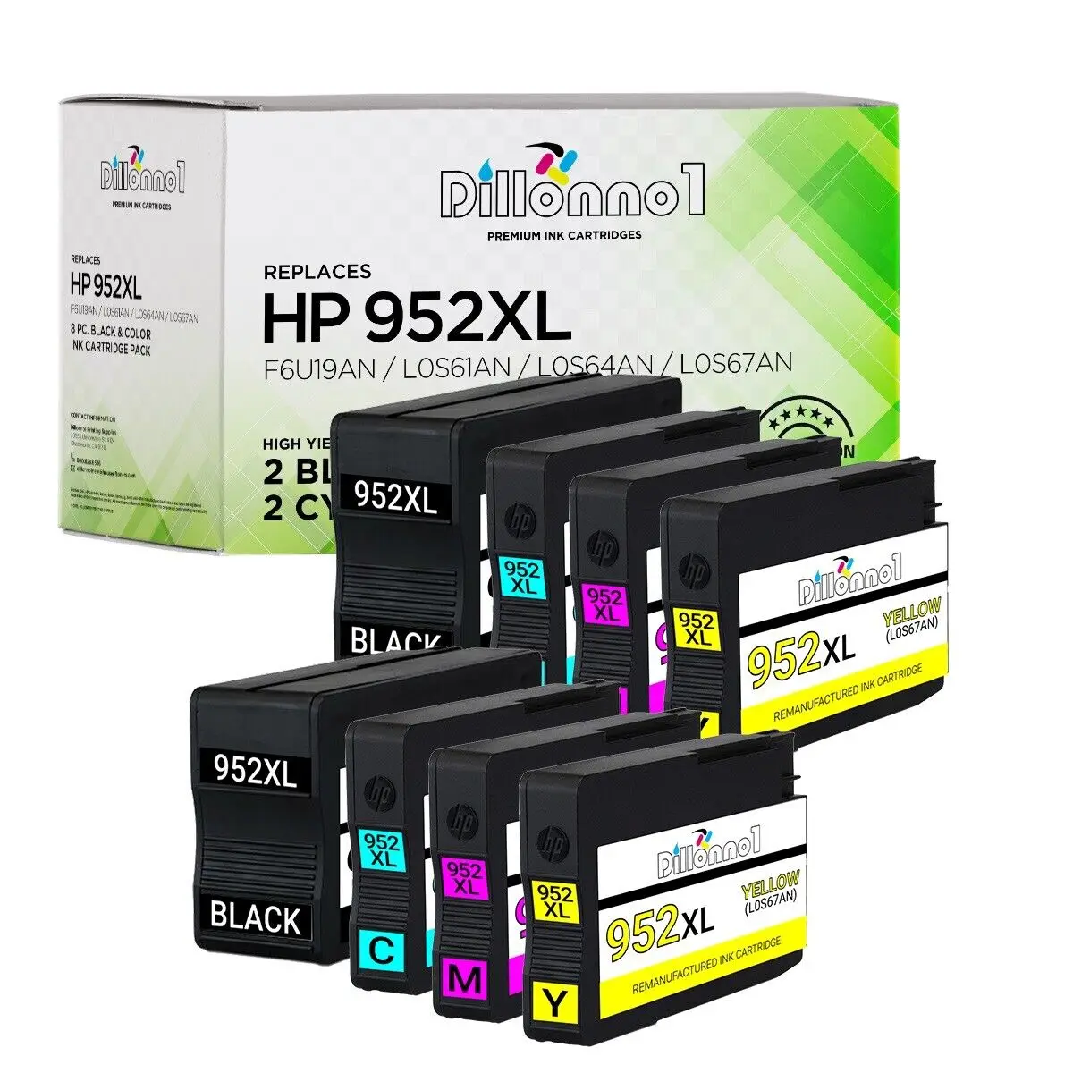 8Pk 952XL 952 Ink for HP Officejet Pro 7740 8210 8216 8218 8710 8714 8715 8716