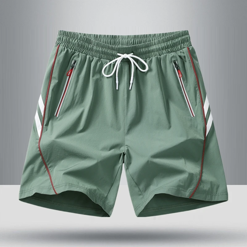 

Мужские летние спортивные брюки из ледяного шелка с эффектом быстрого высыхания, облегающие, эластичные, для бега и активного отдыха, длина 3/4