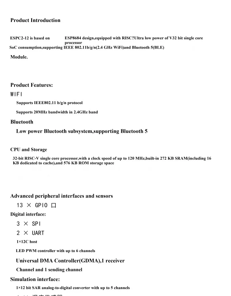 Die ESP32-C2-Entwicklungsplatine ist mit einem ESPC2-12-Modul ausgestattet, das mit dem ESP8684-DevKitM-1 kompatibel ist. – Detail 4