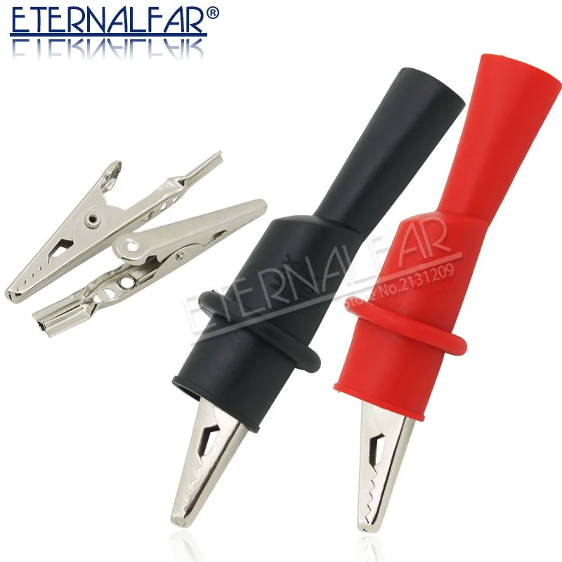 Hzy 2pcs Alligator Crocodile Test Clip Clamp For Multimeter Tester Probe New Red Black MAX 10A 1000V Alligator Clip