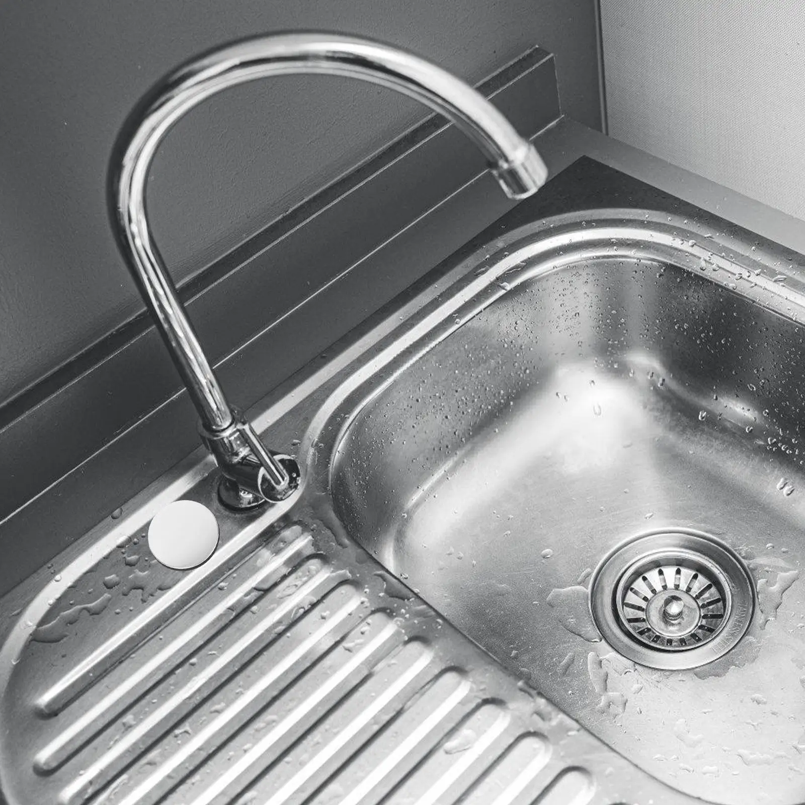 

Заглушка для отверстия под раковину из нержавеющей стали, заглушка для кухонного смесителя, защитная заглушка для столешницы, устойчивая к брызгам, нержавеющая