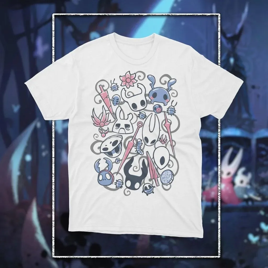 

Новинка 2025, повседневный свободный топ Ashion, горячая игра с героями мультфильмов, ретро футболка Y2K High Street, футболка с рисунком Hollow Knight Silksong