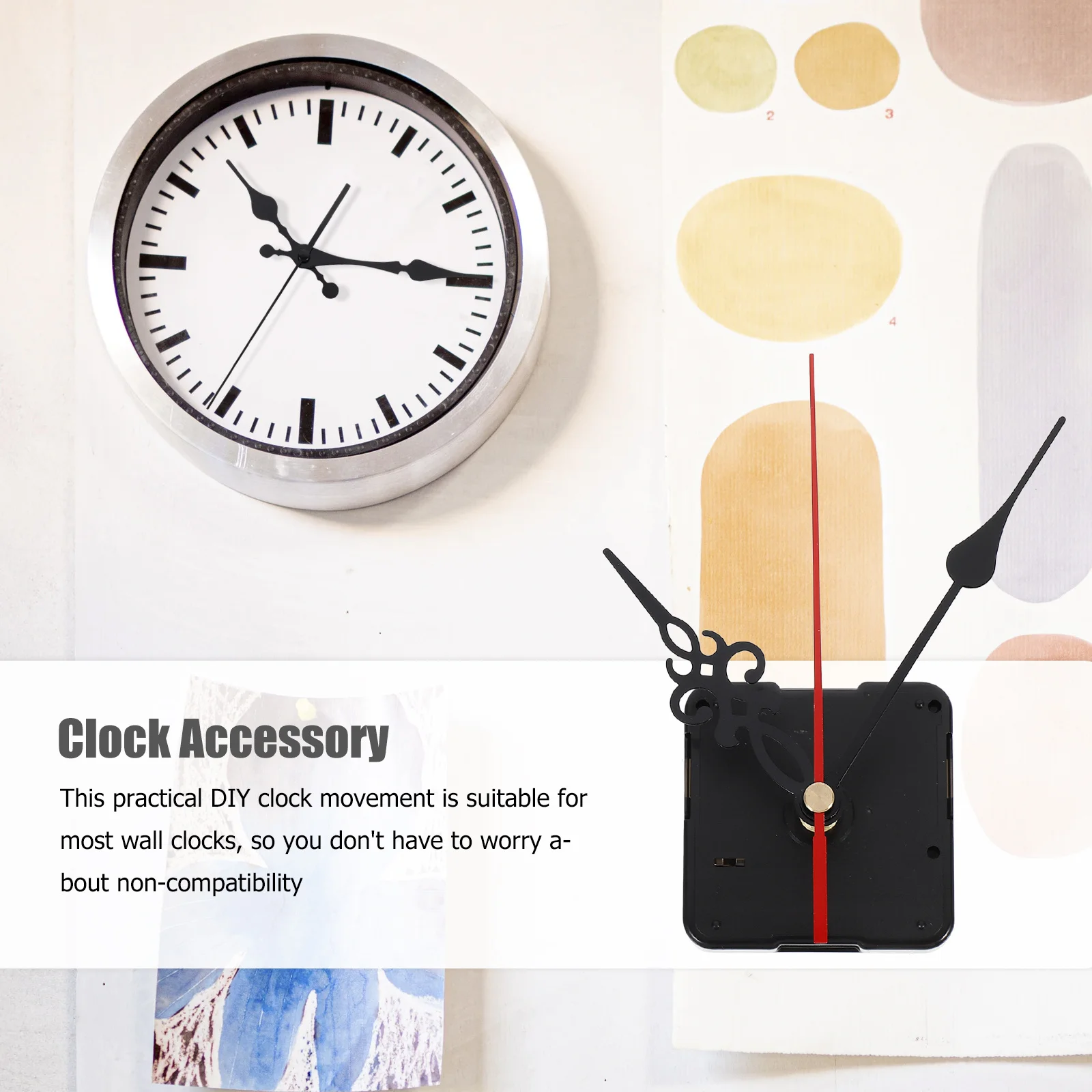 

4Sets Clock Movement Set Exquisite Craftsmanship Easy Installation for Different Styles of Clock Frames Mechanism