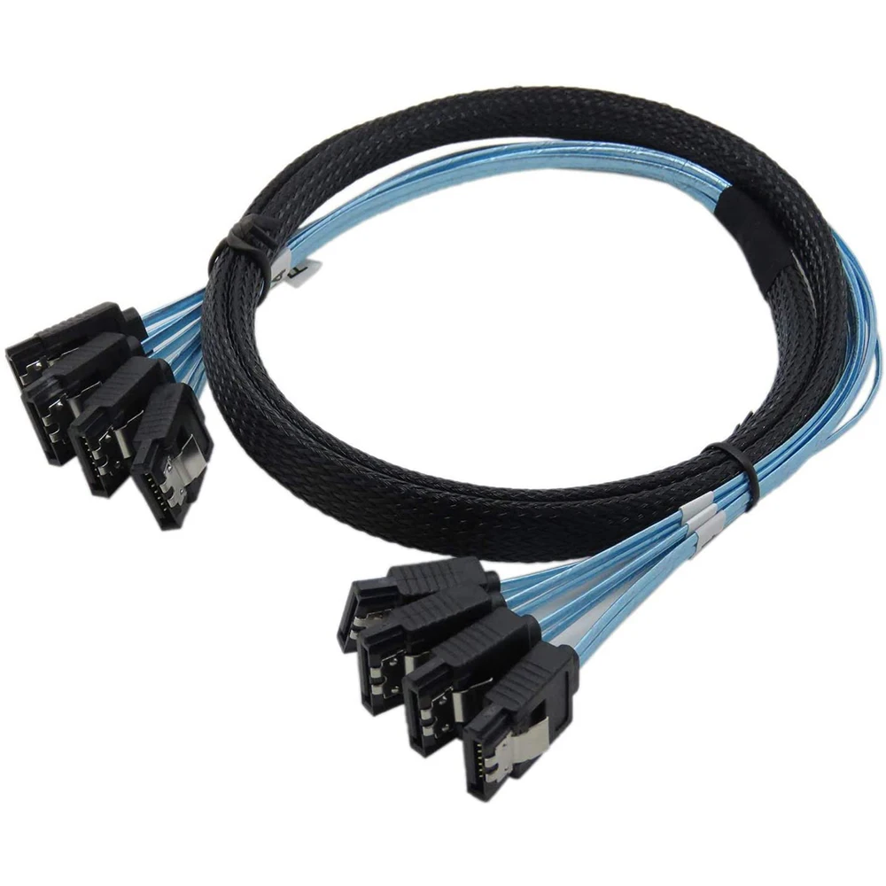 Hot sale SAS Cable Sata Cable High Speed 6Gbps 4 Ports/Set High Quality for Server 0.5 Meter