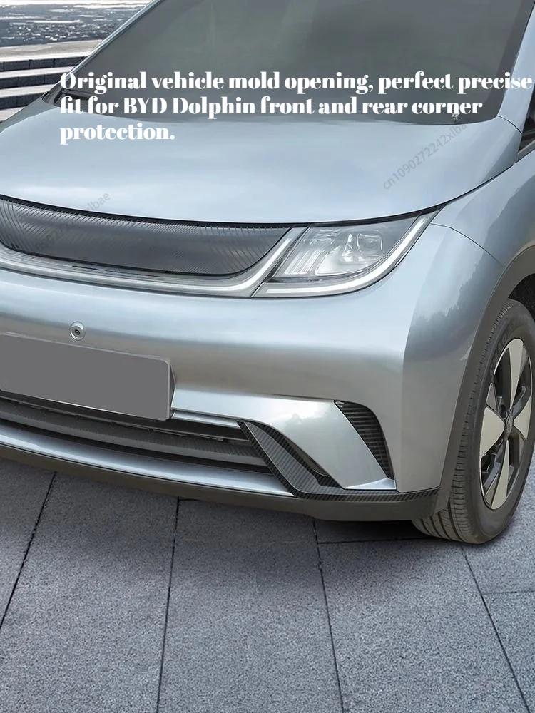 For BYD Dolphin 2023-2026 Fog Light Trim Strip Blackout Decoration Front Rear Bumper Protective Sticker Exterior Mod Parts