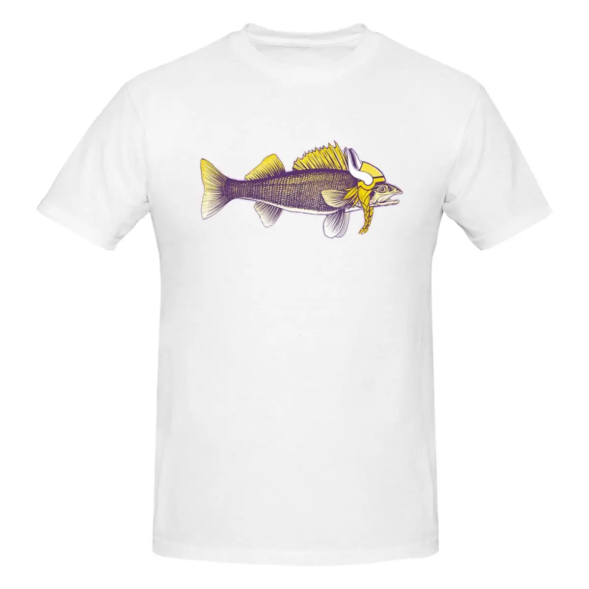 Minnesota Walleye Men T-Shirt Fashion Plus Size T Shirts Men's Round Neck Cotton Tees Short Summer Male