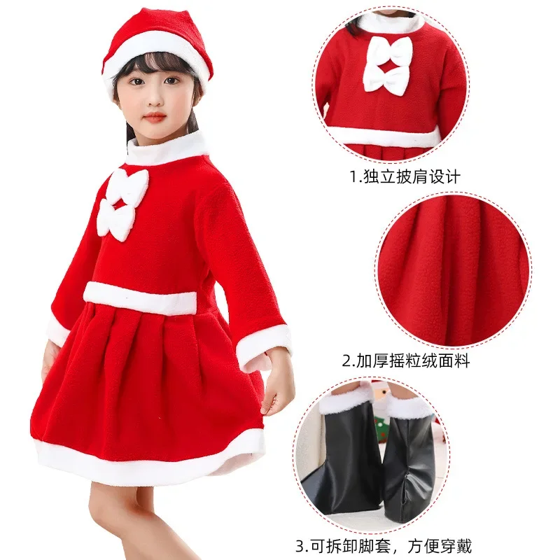 Costume natalizio per bambini vestito rosso per ragazzo e ragazza Costume da babbo natale Costume da festa per costumi di natale per ragazzi e ragazze