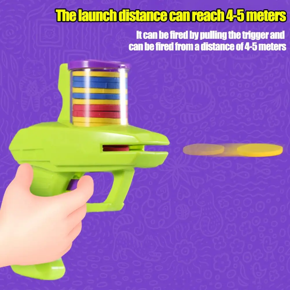 Eva Flying Disc Toy Disc Launcher Game Outdoor Disc Launcher Toy with Trigger for Kids 15 Eva Discs Flying for Backyard for Boys