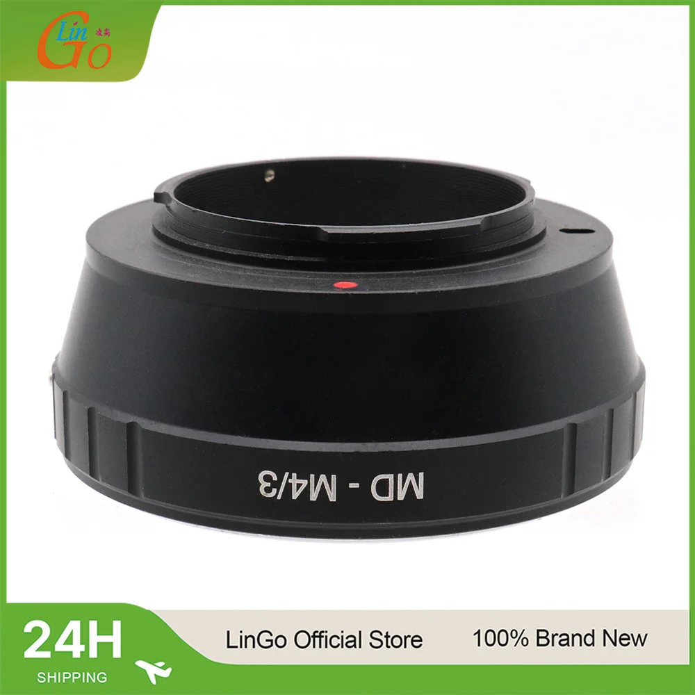 LinGo MD-M4/3 Adapter Ring For Minolta MD MC Lens To Micro 4/3 Mount Olympus Panasonic Camera GF8 GF7 EP5 E-PL7 E-M10 E-M5