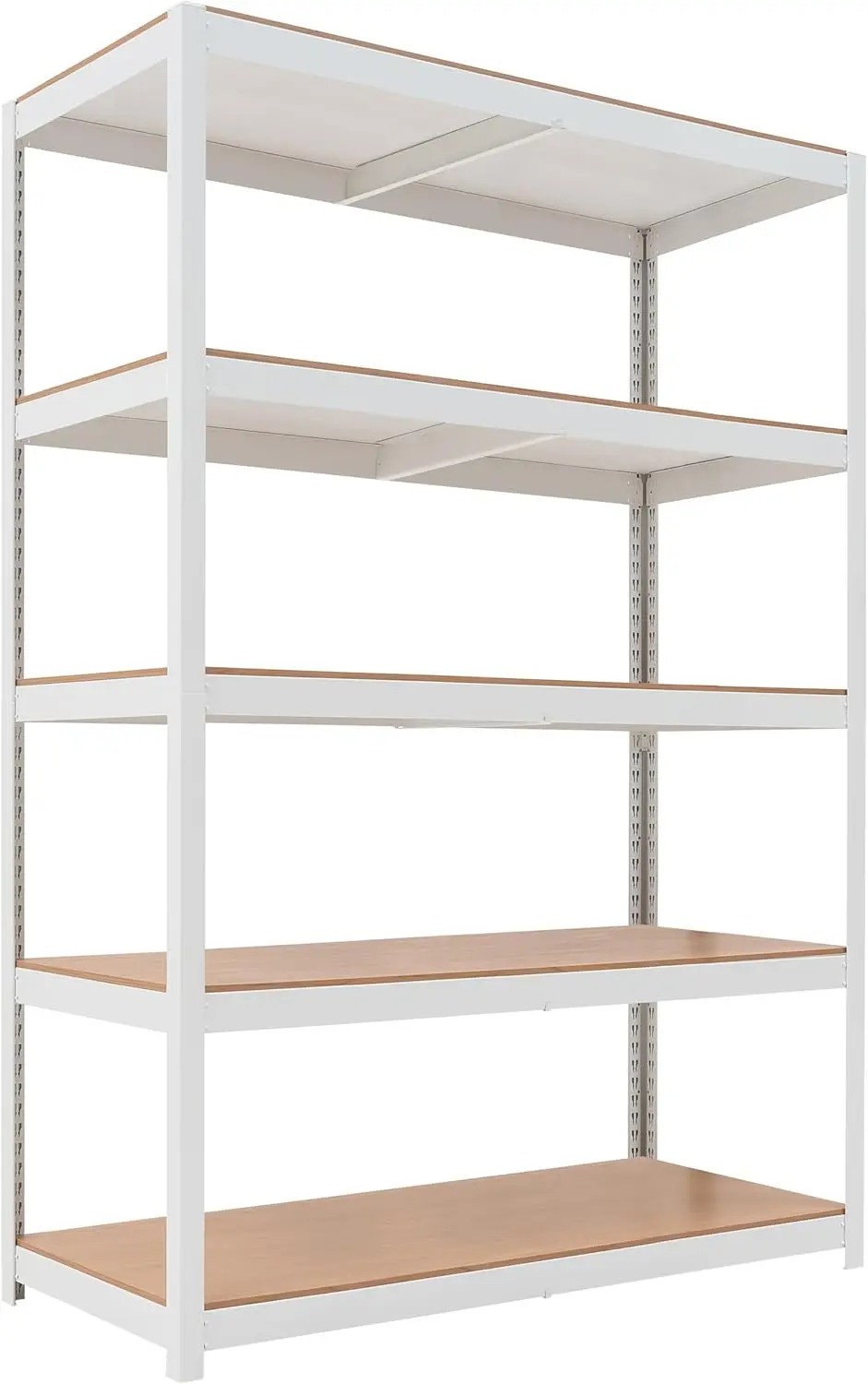 House Z-Beam White Boltless Heavy Duty Garage Storage Shelving Adjustable 5-Tier Metal Shelves Laminated Shelf Industrial