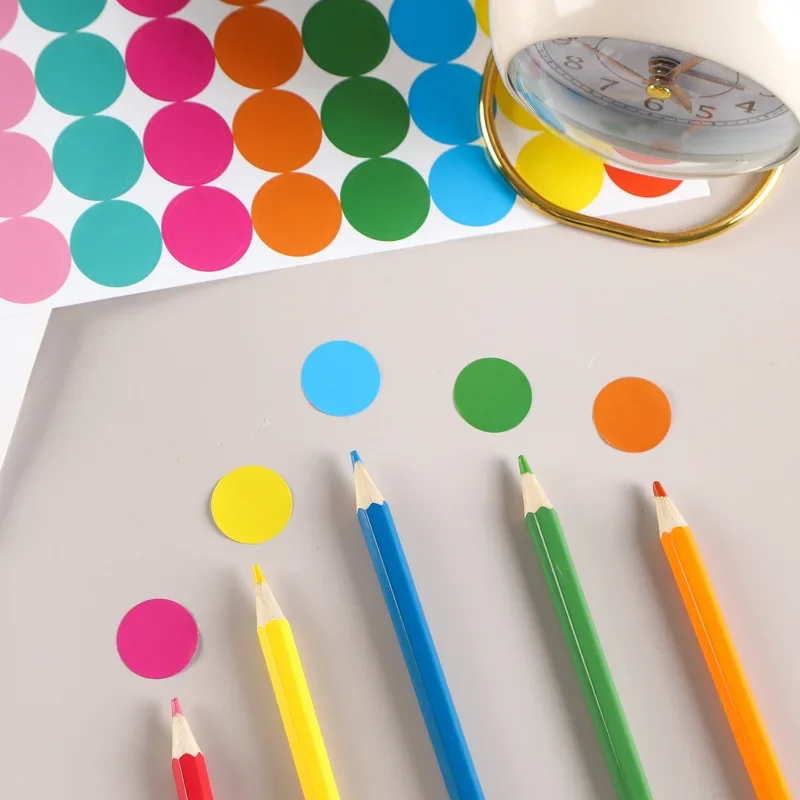 1 ورقة ملصقات نقطة ملونة مستديرة اللون الترميز تسميات البولكا دائرة نقطة التسمية ملصق للمكتب ، الفصول الدراسية الطرف الديكور #4
