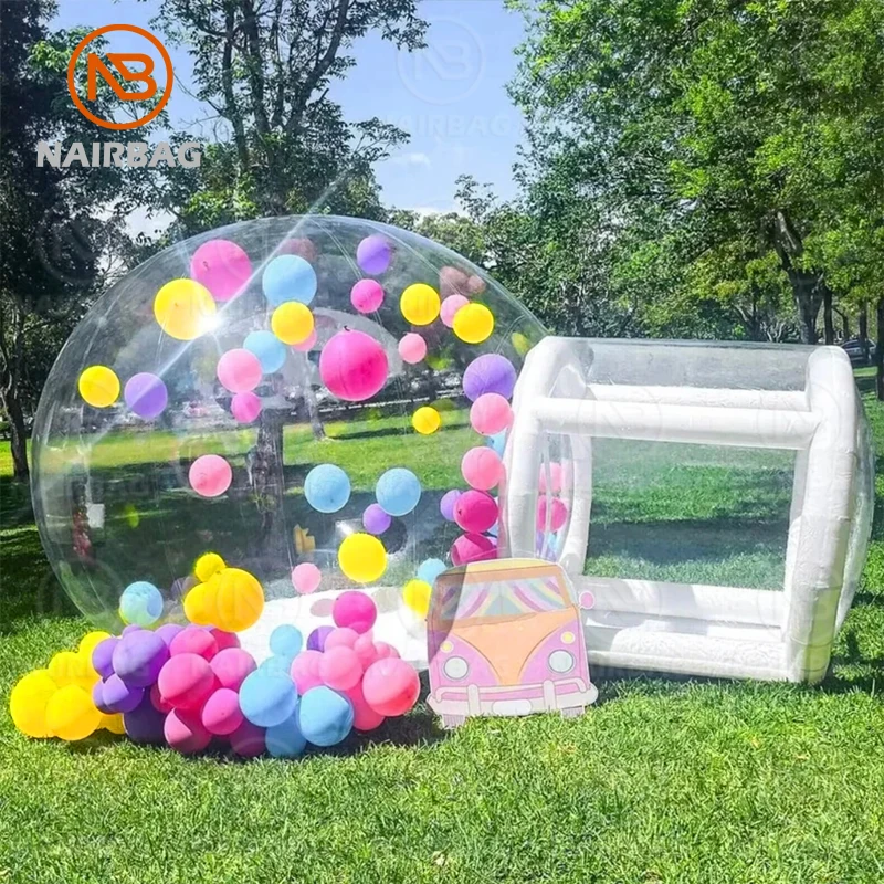 Casa inflável da bolha para fontes da festa, decoração exterior do casamento, parque de diversões da festa de aniversário das crianças, cúpula transparente da bolha
